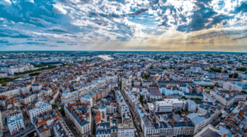Aerial View of Nantes, France