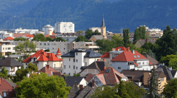 Aerial view of Klagenfurt, Austria